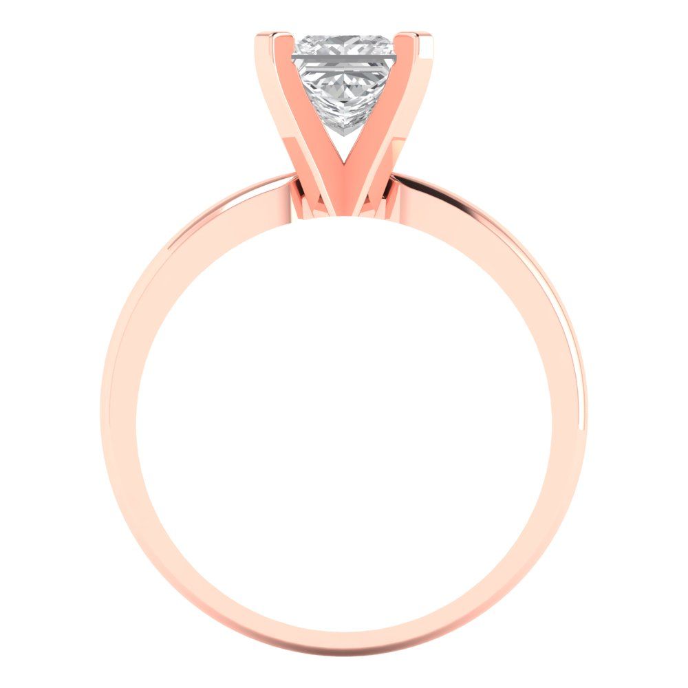 1 cttw Certified Moissanite Solitaire  Engagement Ring - Solid Gold (VVS1, D-F,Princess Cut,5.5mm)