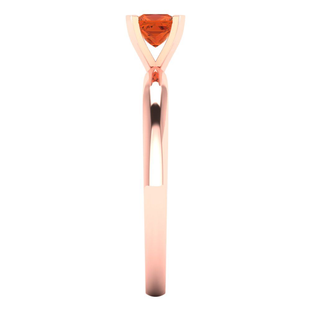 0.5 cttw Zirconia Simulated Red Diamond Solitaire  Engagement Ring - Solid Gold (VVS1, Princess Cut,4.5mm)