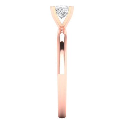 0.5 cttw Moissanite Solitaire  Engagement Ring - Solid Rose Gold (VVS1, Princess Cut,4.5mm)