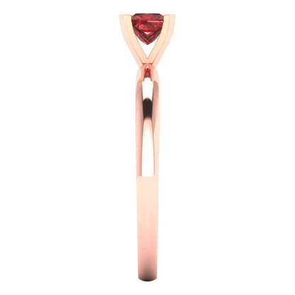 0.5 cttw Natural Garnet Solitaire  Engagement Ring - Solid Gold (Princess Cut,4.5mm)