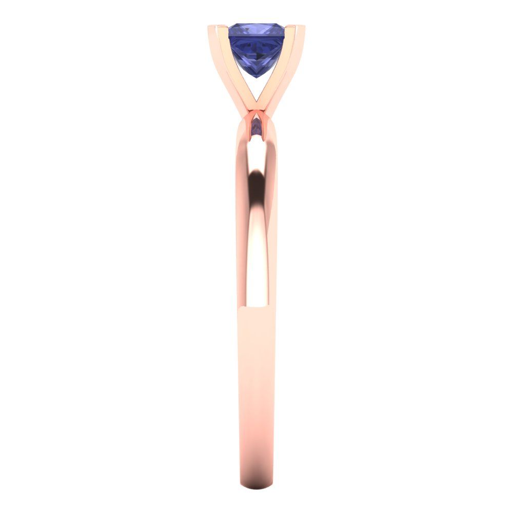 0.5 cttw Simulated Tanzanite Solitaire  Engagement Ring - Solid Gold (Princess Cut,4.5mm)