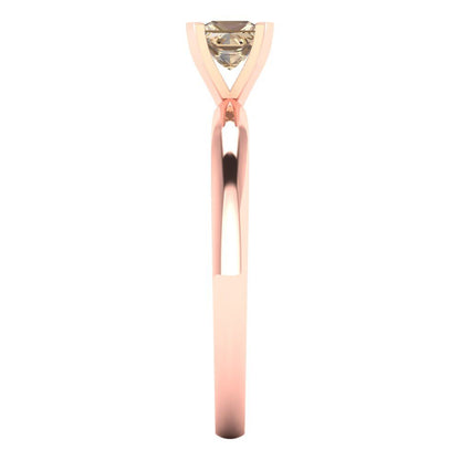 0.5 cttw Yellow Moissanite Solitaire  Engagement Ring - Solid Rose Gold (VVS1, Princess Cut,4.5mm)