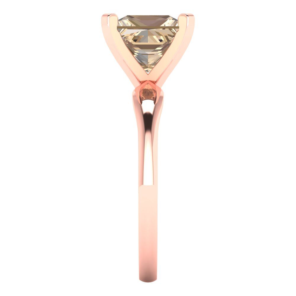 2.5 cttw Yellow Moissanite Solitaire  Engagement Ring - Solid Gold (Princess Cut,7.5mm)