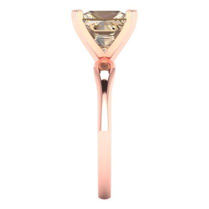 2.5 cttw Yellow Moissanite Solitaire  Engagement Ring - Solid Gold (Princess Cut,7.5mm)