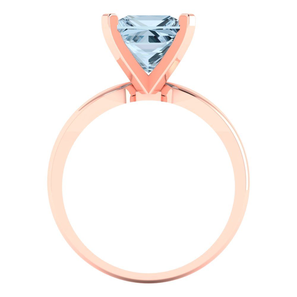 2.5 cttw Natural Sky Blue Topaz Solitaire  Engagement Ring - Solid Gold (Princess Cut,7.5mm)
