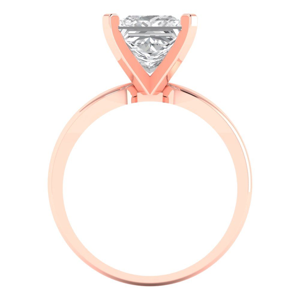 2.5 cttw White Sapphire Solitaire  Engagement Ring - Solid Gold (Princess Cut,7.5mm)