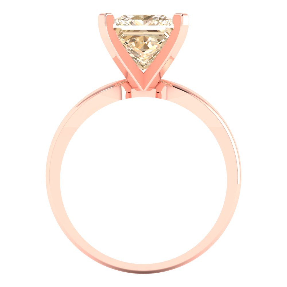 2.5 cttw Natural Morganite Solitaire  Engagement Ring - Solid Gold (Princess Cut,7.5mm)
