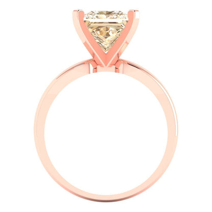 2.5 cttw Natural Morganite Solitaire  Engagement Ring - Solid Gold (Princess Cut,7.5mm)