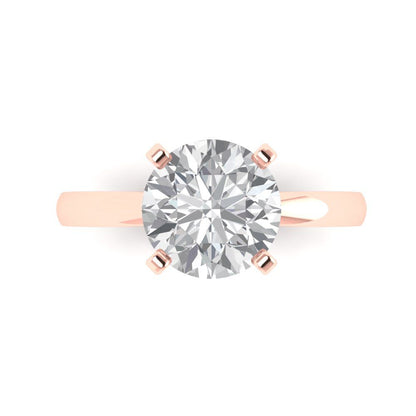 3 cttw Zirconia Simulated Diamond Solitaire  Engagement Ring - Solid Gold (VVS1, Round Cut,9.0mm)