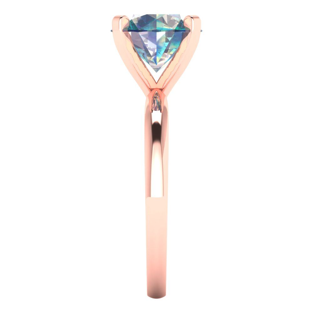 3 cttw Blue Moissanite Solitaire  Engagement Ring - Solid Gold (Round Cut,9.0mm)