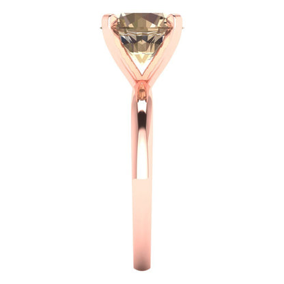 3 cttw Yellow Moissanite Solitaire  Engagement Ring - Solid Gold (Round Cut,9.0mm)