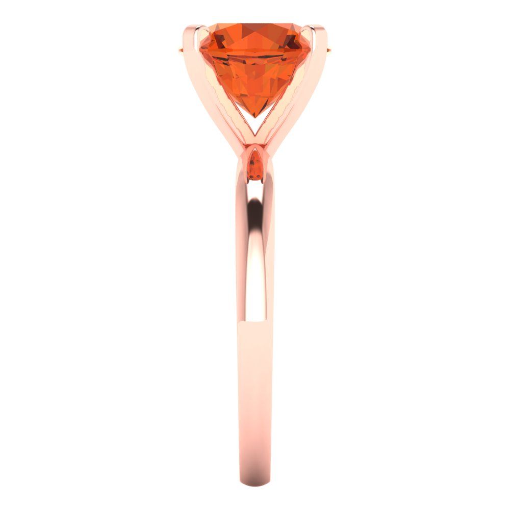 3 cttw Zirconia Simulated Red Diamond Solitaire  Engagement Ring - Solid Gold (VVS1, Round Cut,9.0mm)