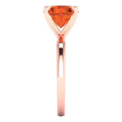 3 cttw Zirconia Simulated Red Diamond Solitaire  Engagement Ring - Solid Gold (VVS1, Round Cut,9.0mm)