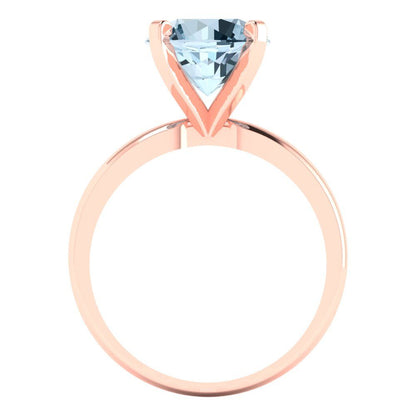 3 cttw Natural Swiss Blue Topaz Solitaire  Engagement Ring - Solid Gold (Round Cut,9.0mm)