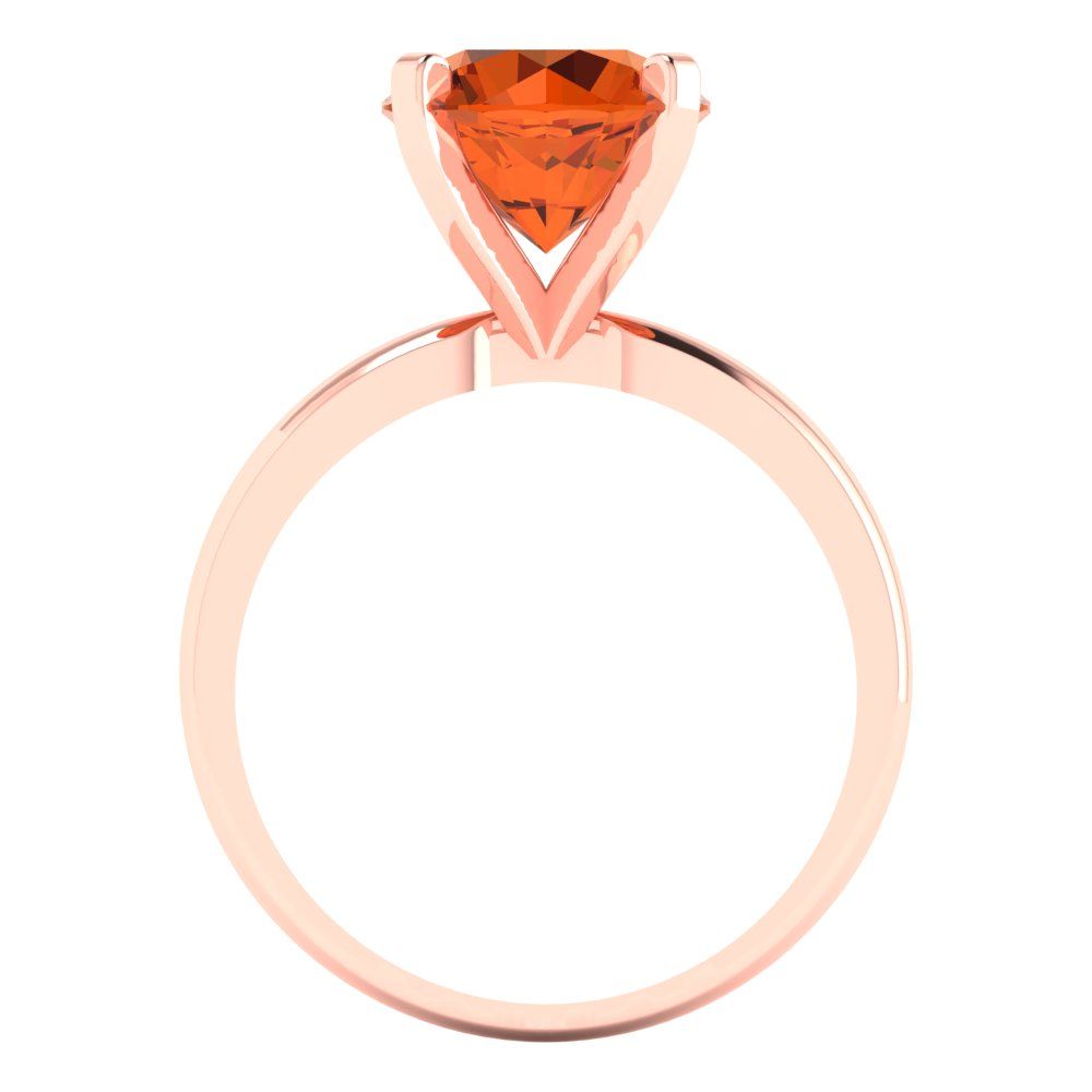 3 cttw Simulated Ruby Solitaire  Engagement Ring - Solid Rose Gold (VVS1, Round Cut,9.0mm)