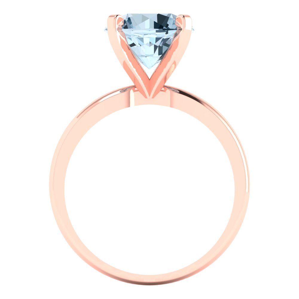 3 cttw Natural Sky Blue Topaz Solitaire  Engagement Ring - Solid Gold (Round Cut,9.0mm)