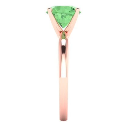 2 cttw Zirconia Simulated Green Diamond Solitaire  Engagement Ring - Solid Gold (VVS1, Round Cut,8.0mm)