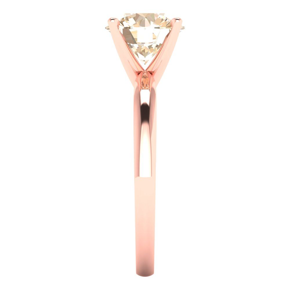 2 cttw Natural Morganite Solitaire  Engagement Ring - Solid Gold (Round Cut,8.0mm)