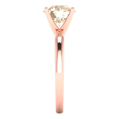 2 cttw Natural Morganite Solitaire  Engagement Ring - Solid Gold (Round Cut,8.0mm)