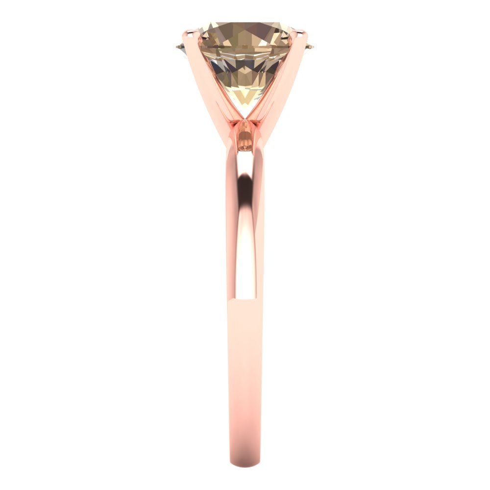 2 cttw Yellow Moissanite Solitaire  Engagement Ring - Solid Gold (Round Cut,8.0mm)