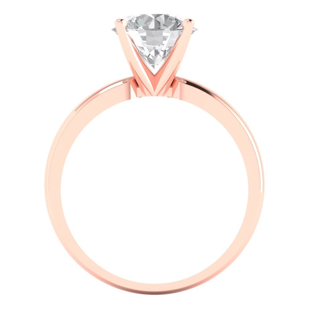 2.0 ct Brilliant Round Cut Natural Diamond Stone Clarity VS1-2 Color G-H Rose Gold Solitaire Ring