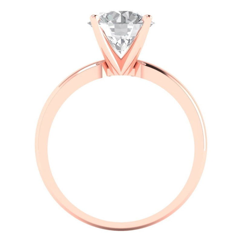 2.0 ct Brilliant Round Cut Natural Diamond Stone Clarity SI1-2 Color G-H Rose Gold Solitaire Ring