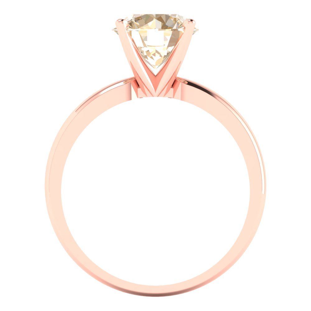 2 cttw Natural Morganite Solitaire  Engagement Ring - Solid Gold (Round Cut,8.0mm)
