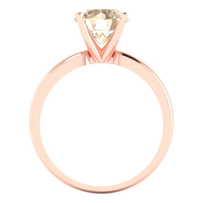 2 cttw Natural Morganite Solitaire  Engagement Ring - Solid Gold (Round Cut,8.0mm)