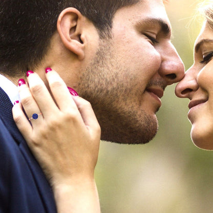 2 cttw Simulated Tanzanite Solitaire  Engagement Ring - Solid Gold (Round Cut,8.0mm)