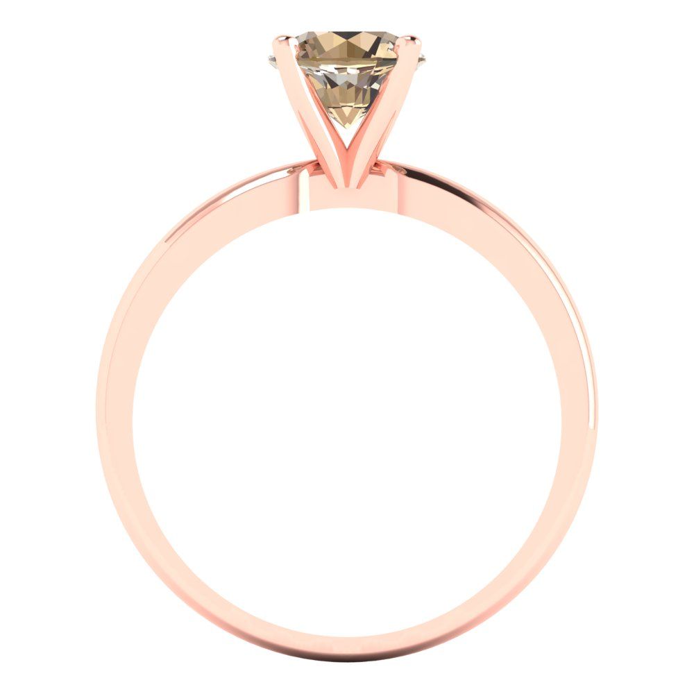 1 cttw Yellow Moissanite Solitaire  Engagement Ring - Solid Gold (Round Cut,6.5mm)