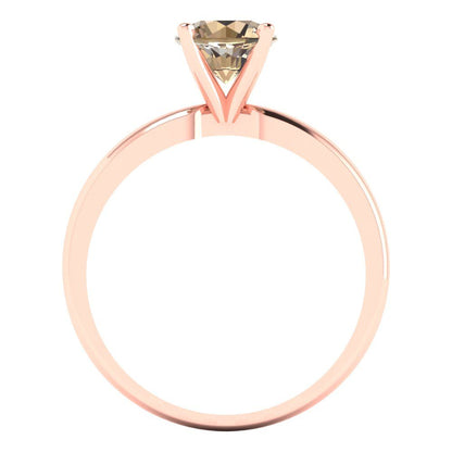 1 cttw Yellow Moissanite Solitaire  Engagement Ring - Solid Gold (Round Cut,6.5mm)