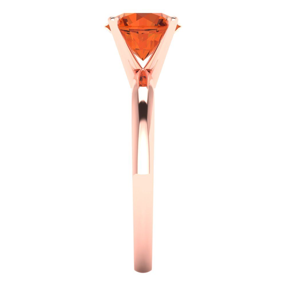 1.5 cttw Zirconia Simulated Red Diamond Solitaire  Engagement Ring - Solid Gold (VVS1, Round Cut,7.5mm)