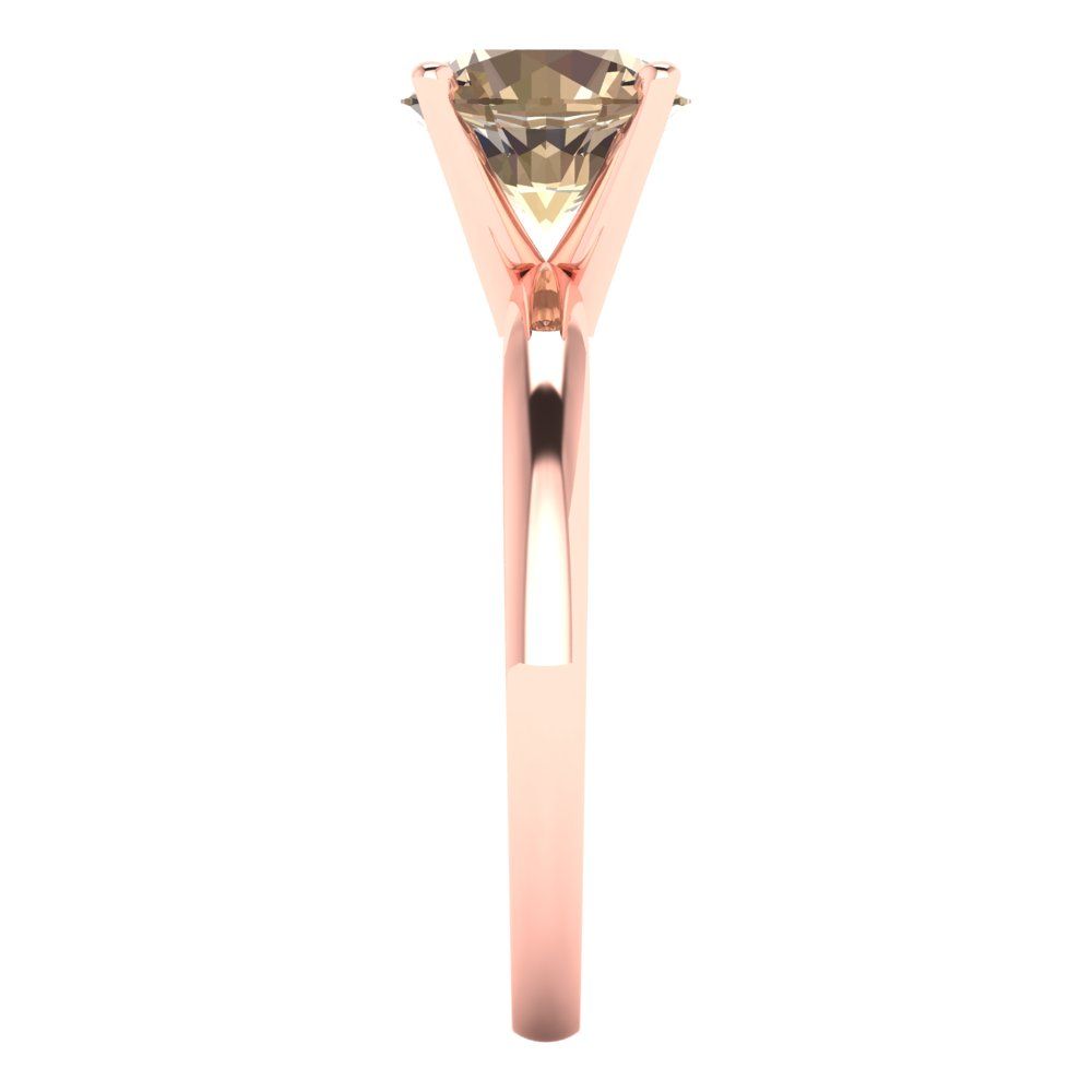 1.5 cttw Yellow Moissanite Solitaire  Engagement Ring - Solid Gold (Round Cut,7.5mm)