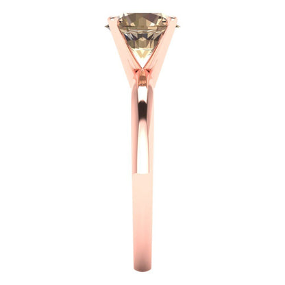 1.5 cttw Yellow Moissanite Solitaire  Engagement Ring - Solid Gold (Round Cut,7.5mm)