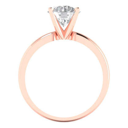 1.5 ct Brilliant Round Cut Natural Diamond Stone Clarity VS1-2 Color G-H Rose Gold Solitaire Ring