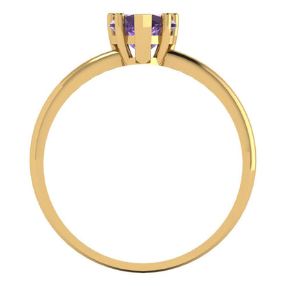 1.25 cttw Simulated Alexandrite Solitaire  Engagement Ring - Solid Gold (Heart Cut,7.0mm)