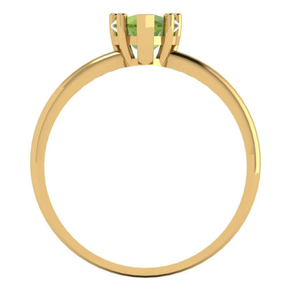 1.25 cttw Natural Peridot Solitaire  Engagement Ring - Solid Gold (Heart Cut,7.0mm)