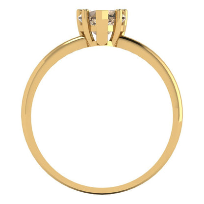 1.25 cttw Yellow Moissanite Solitaire  Engagement Ring - Solid Gold (Heart Cut,7.0mm)
