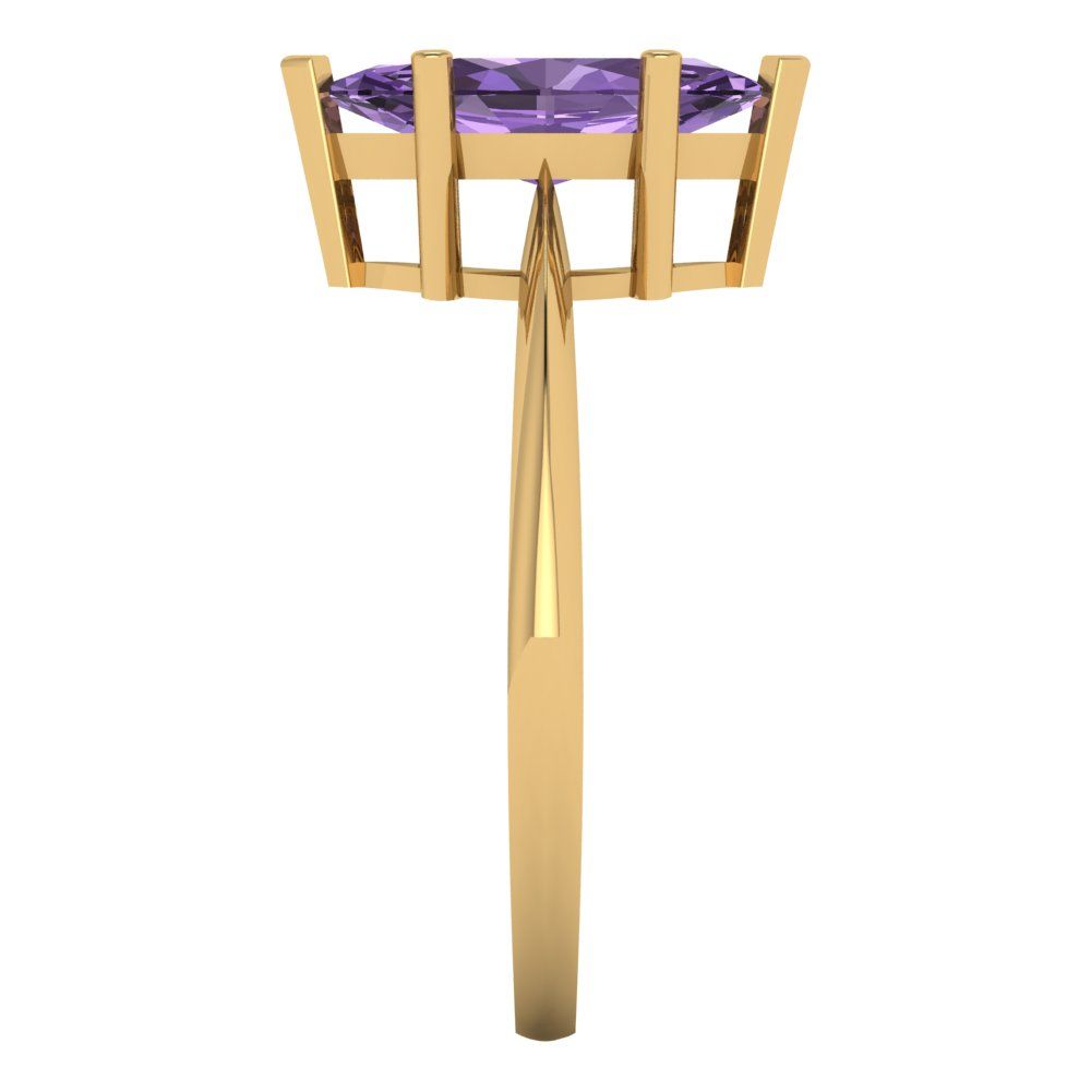 1.5 cttw Simulated Alexandrite Solitaire  Engagement Ring - Solid Gold (Marquise Cut ,11x5.5mm)