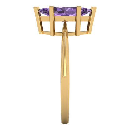 1.5 cttw Simulated Alexandrite Solitaire  Engagement Ring - Solid Gold (Marquise Cut ,11x5.5mm)