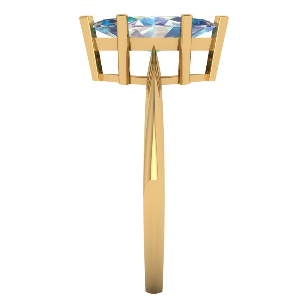 1.5 cttw Blue Moissanite Solitaire  Engagement Ring - Solid Gold (Marquise Cut ,11x5.5mm)