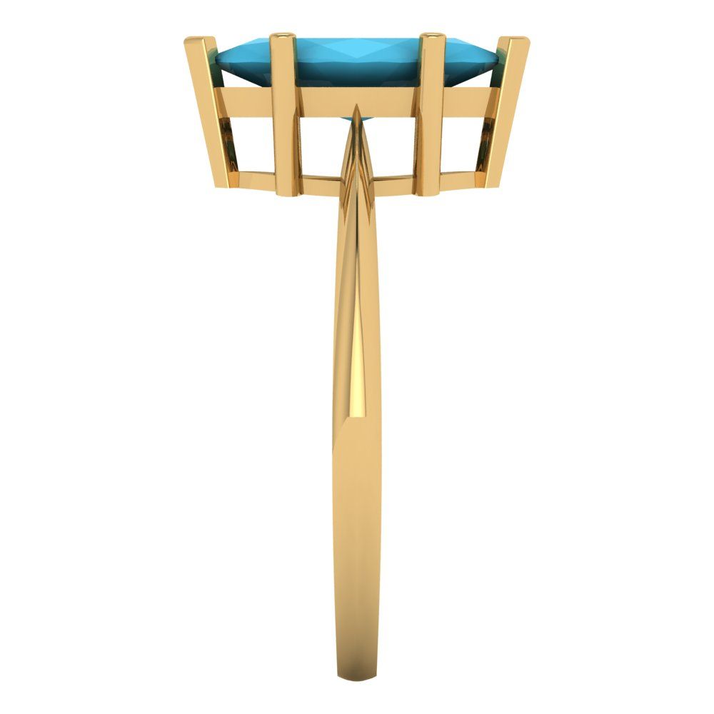 1.5 cttw Simulated Turquoise Solitaire  Engagement Ring - Solid Gold (Marquise Cut ,11x5.5mm)