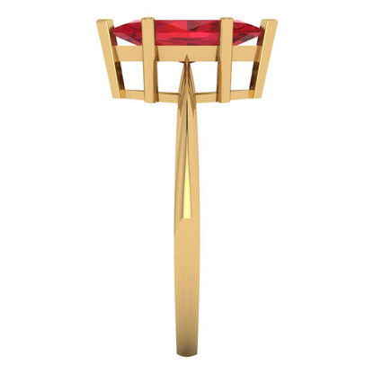 1.5 cttw Simulated Pink Tourmaline Solitaire  Engagement Ring - Solid Gold (Marquise Cut ,11x5.5mm)