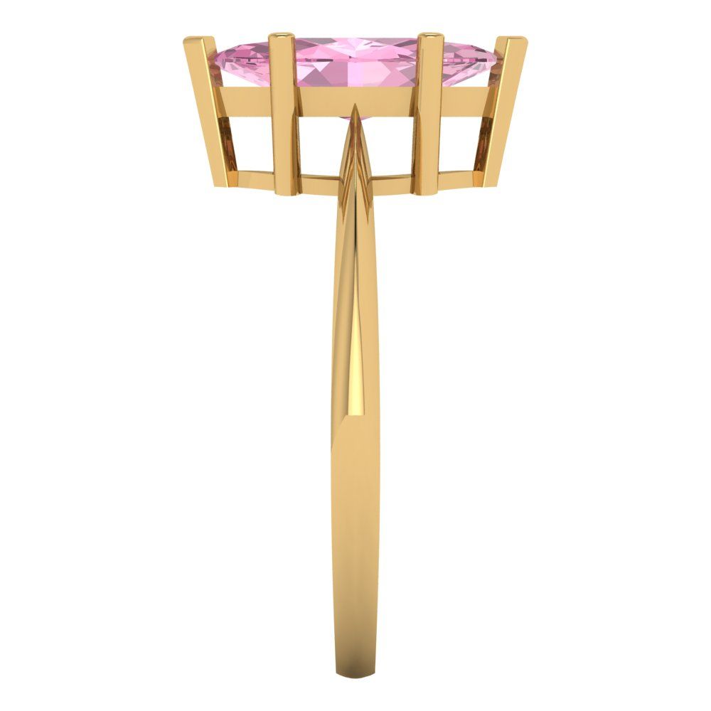 1.5 cttw Zirconia Simulated Pink Diamond Solitaire  Engagement Ring - Solid Gold (VVS1, Marquise Cut ,11x5.5mm)