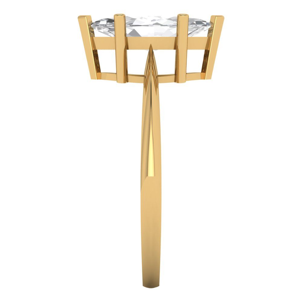 1.5 cttw White Sapphire Solitaire  Engagement Ring - Solid Gold (Marquise Cut ,11x5.5mm)