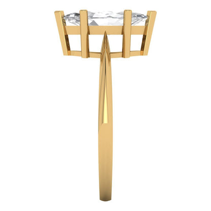 1.5 cttw White Sapphire Solitaire  Engagement Ring - Solid Gold (Marquise Cut ,11x5.5mm)