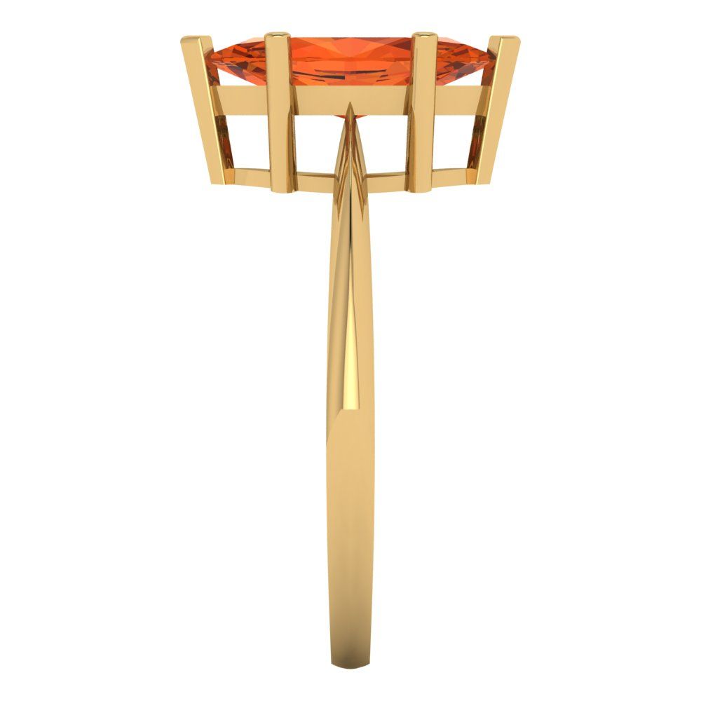 1.5 cttw Zirconia Simulated Red Diamond Solitaire  Engagement Ring - Solid Gold (VVS1, Marquise Cut ,11x5.5mm)