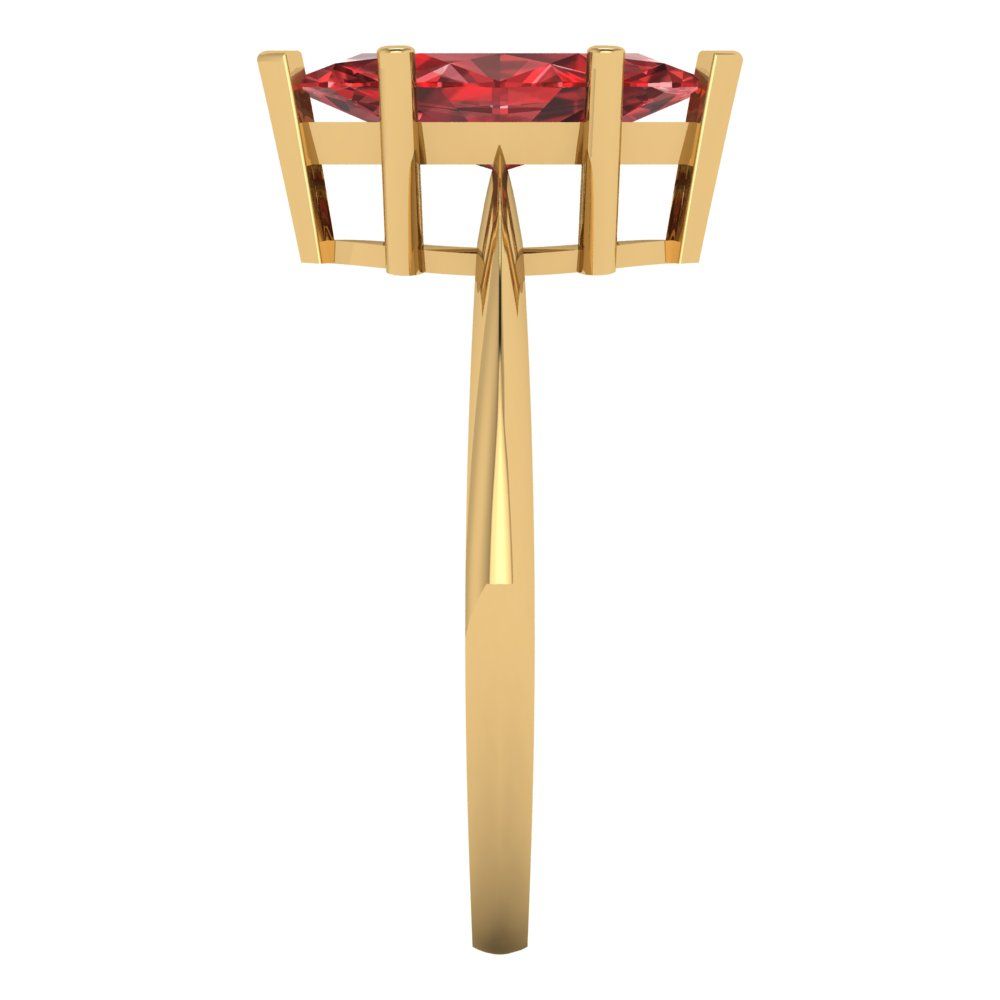 1.5 cttw Natural Garnet Solitaire  Engagement Ring - Solid Gold (Marquise Cut ,11x5.5mm)