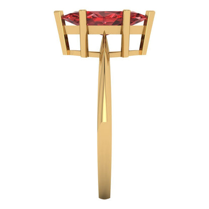 1.5 cttw Natural Garnet Solitaire  Engagement Ring - Solid Gold (Marquise Cut ,11x5.5mm)