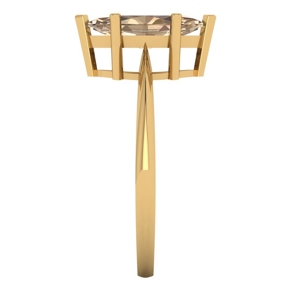 1.5 cttw Yellow Moissanite Solitaire  Engagement Ring - Solid Gold (Marquise Cut ,11x5.5mm)